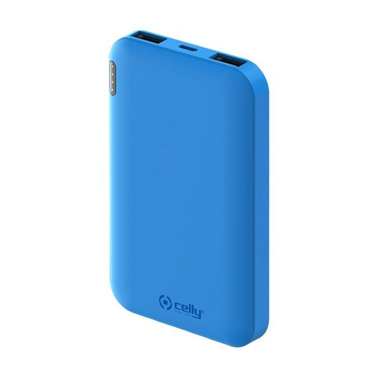 Celly Powerbank 5000mAh 5A 2.4V 2x USB Blue