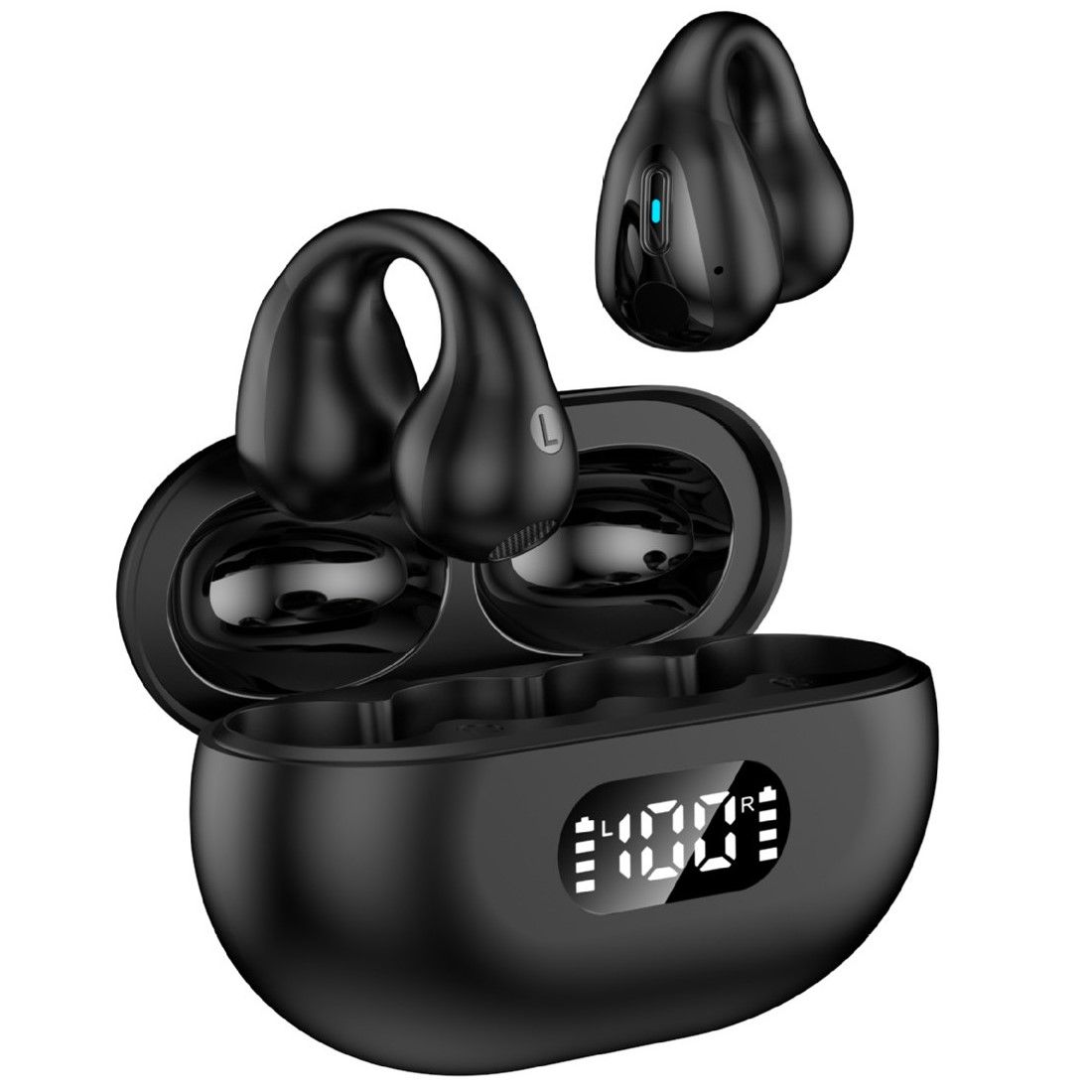 Wireless Open-Back Bluetooth 5.2 Headphones - Black