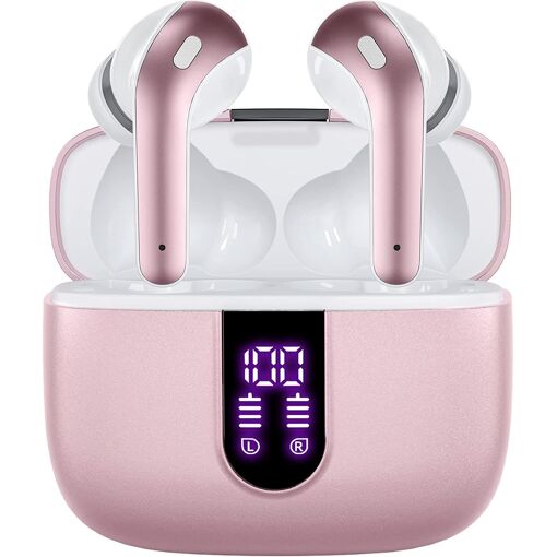 Wireless Earbuds with Microphone and Touch Control - Pink
