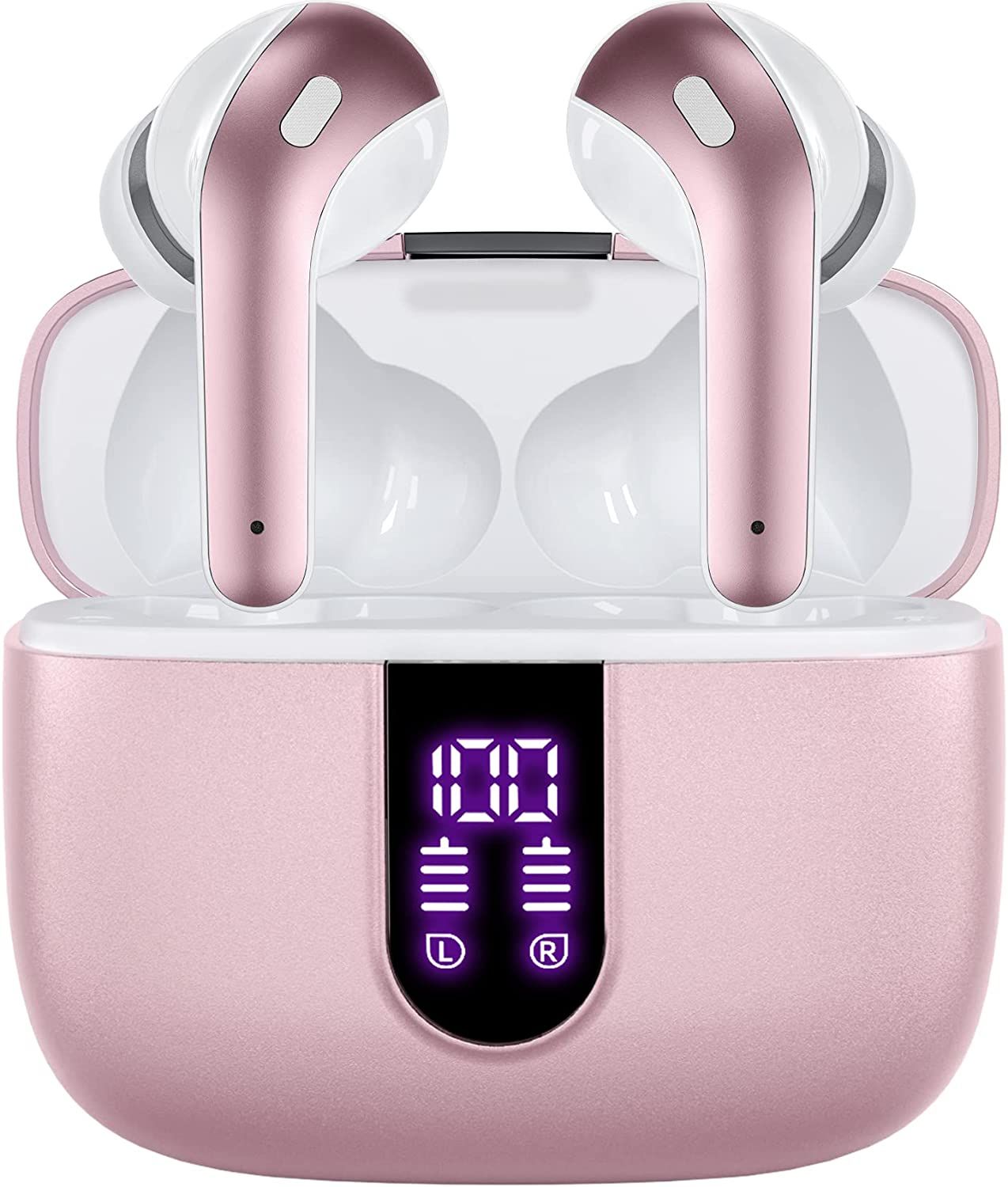 Wireless Earbuds with Microphone and Touch Control - Pink