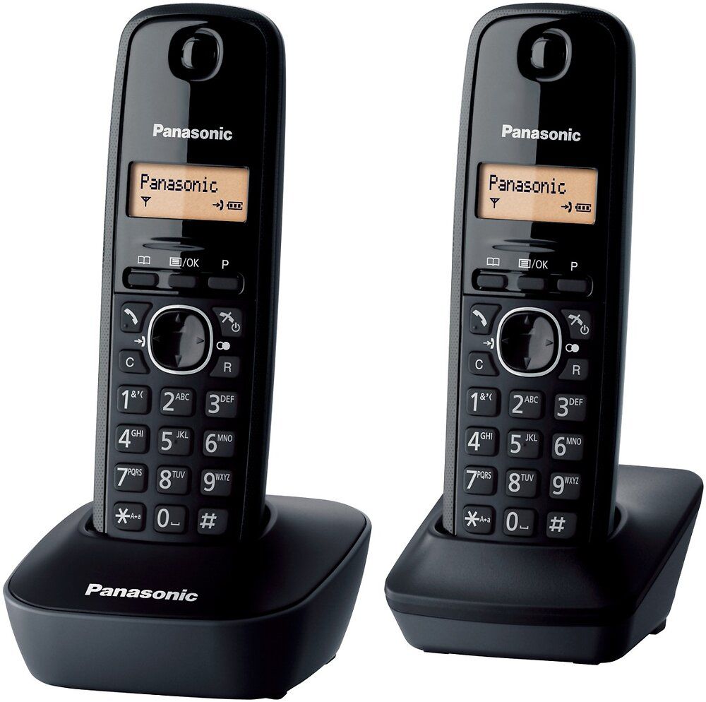 Panasonic Wireless Phone with Caller ID - DECTGAP - Black + 1 Additional Handset