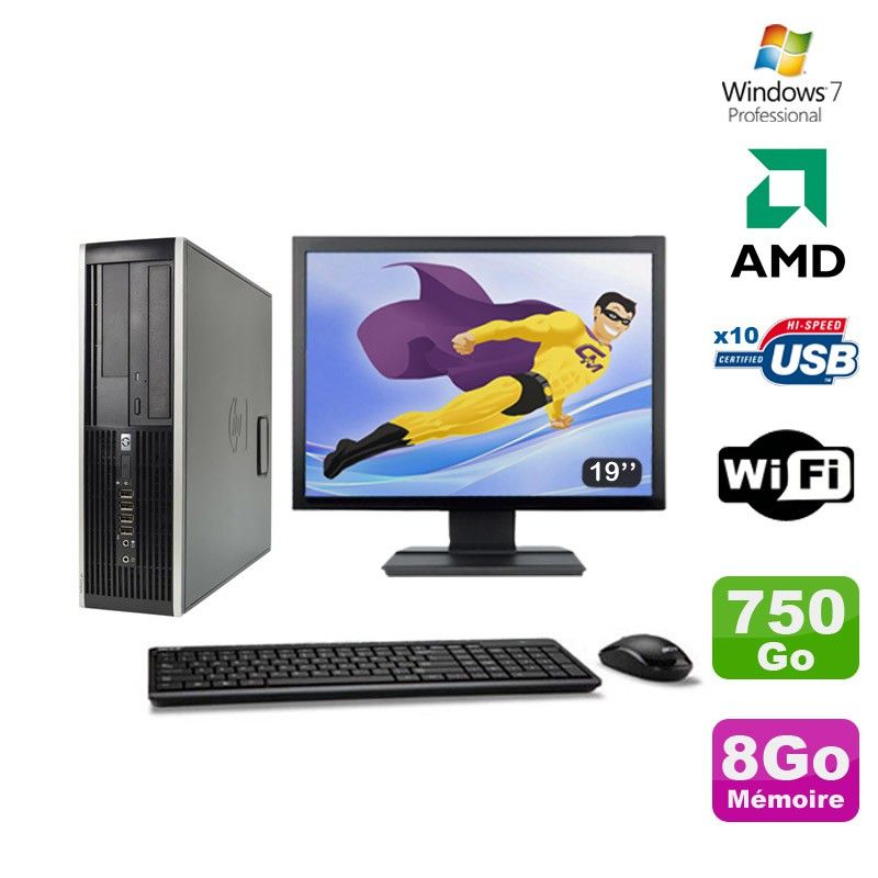 HP Compaq 6005 Pro SFF Desktop PC - AMD 3GHz, 8GB RAM, 750GB HDD, DVD Burner, WiFi, Windows 7 Pro