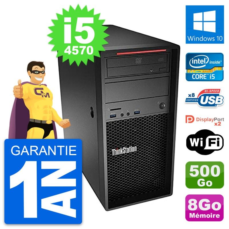 Lenovo ThinkStation P300 i5-4570 8GB RAM 500GB HDD Windows 10 WiFi Desktop Computer