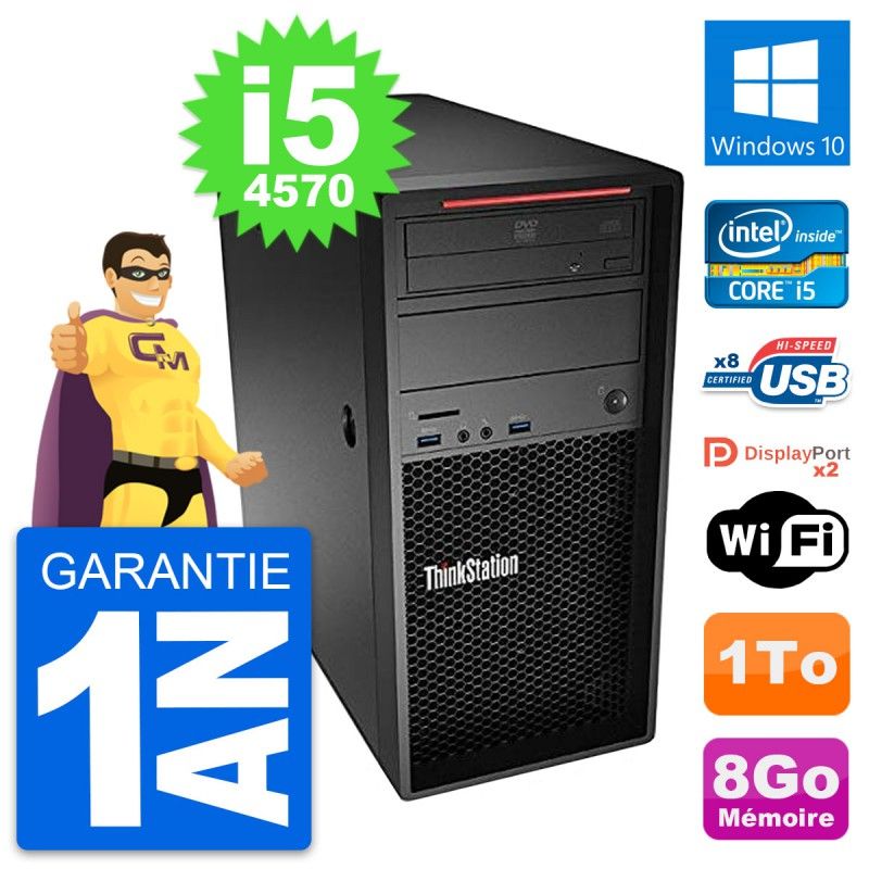 Lenovo ThinkStation P300 Desktop PC - Core i5-4570, 8GB RAM, 1TB HDD, Windows 10, WiFi