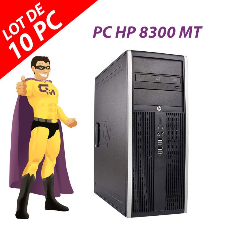 Ordinateur de bureau HP Compaq Elite 8300 MT (lot de 10) - Processeur Intel Pentium Dual-Core G630, 4 Go de RAM, disque dur 250 Go, Windows 10