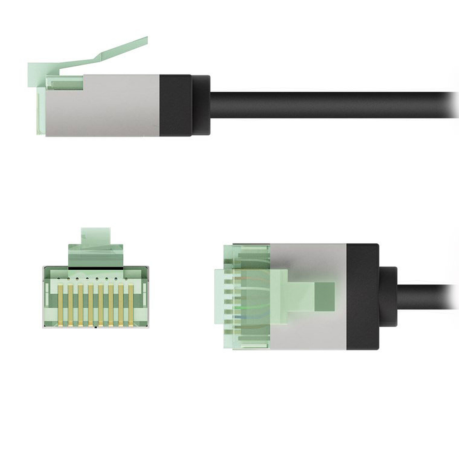 Goobay RJ45 Slim Cat 8.1 U/FTP Cable 5 m (Black) 