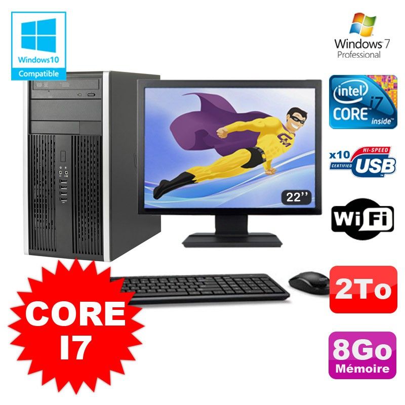 HP Elite 8200 Tower PC - Core i7, 8GB RAM, 2TB Hard Drive, DVD Burner, Windows 7 Pro