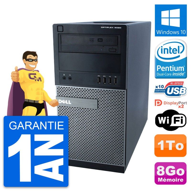 Dell Optiplex 9020 Desktop PC - Intel Pentium G3220, 8GB RAM, 1TB HDD, Windows 10, WiFi