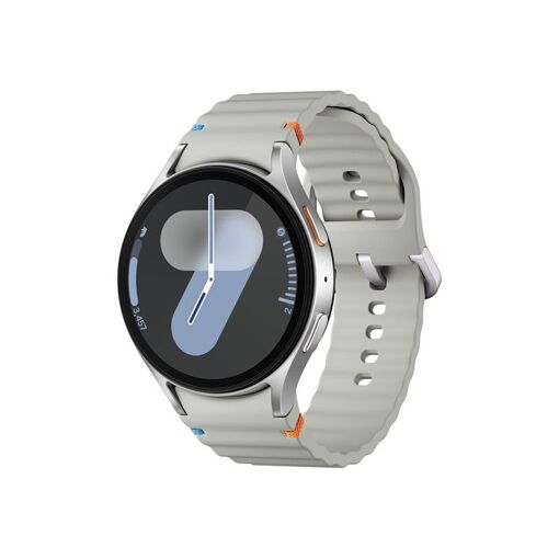 Montres connectées Samsung Galaxy Watch 7 44 mm - Bracelet Sport en caoutchouc - Taille de bracelet M/L - Écran 1,47 pouce - 32 Go - NFC, Wi-Fi, Bluetooth - 33,8 g - Argent