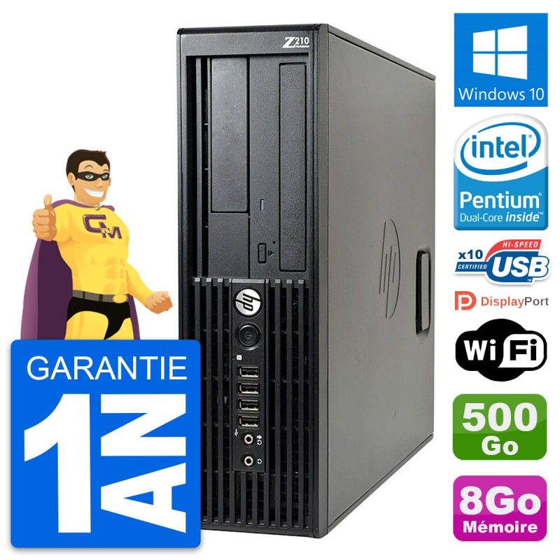 HP WorkStation Z210 SFF - Pentium G630, 8GB RAM, 500GB HDD, Windows 10, WiFi