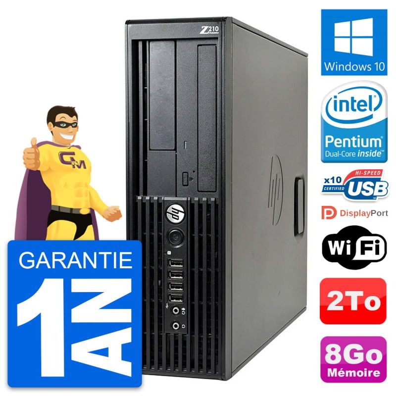 HP WorkStation Z210 SFF - Pentium G630, 8GB RAM, 2TB HDD, Windows 10, WiFi
