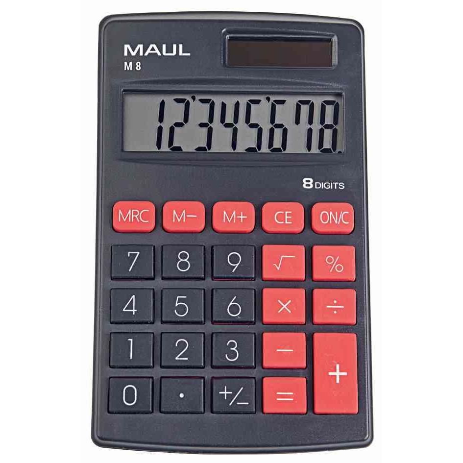 MAUL Pocket Calculator M 8, 8-Digit, Black