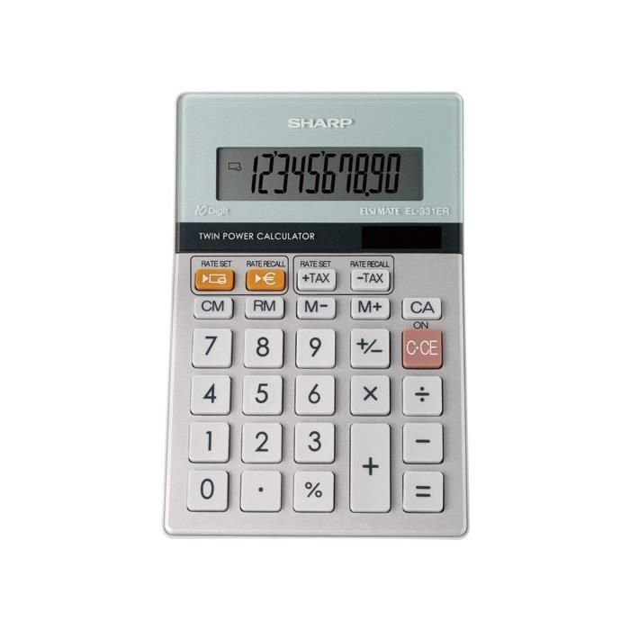 Sharp Top Glass Calculator EL331, 10-Digit, 14mm Display