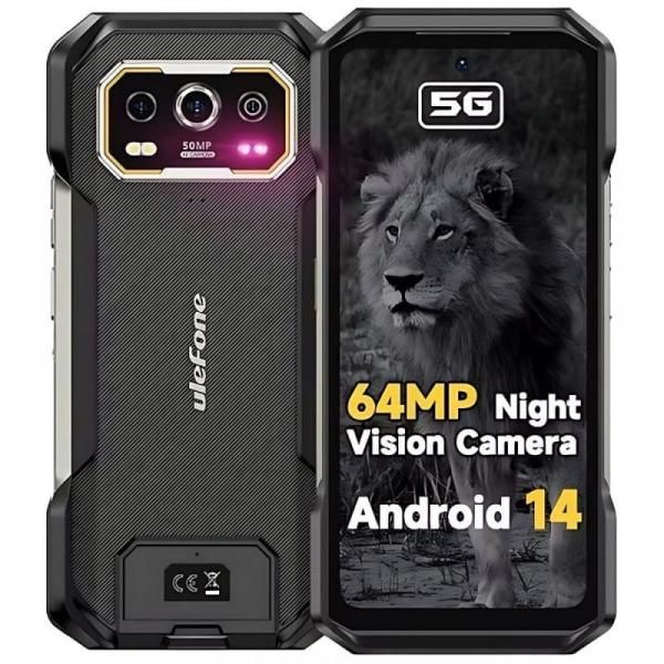 Ulefone Armor 27 Pro - 6.78" Hybrid SIM, Android 14, 5G, 12GB RAM, 256GB, 10600mAh Battery, Black