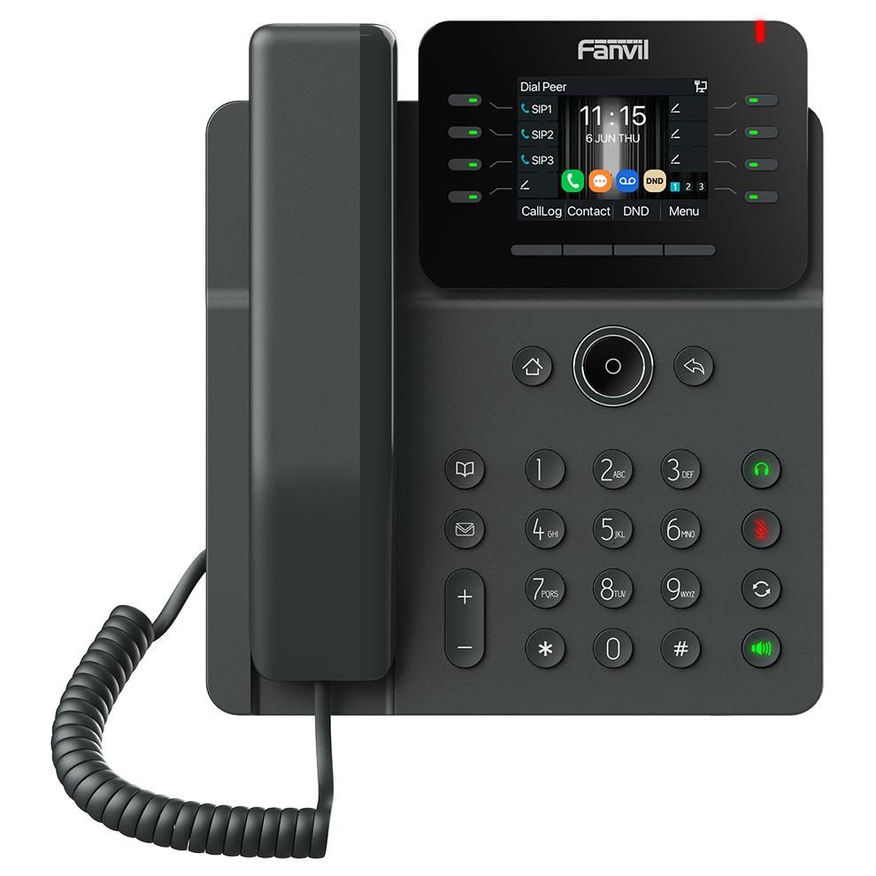Téléphone fixe Fanvil V62G Noir, 12 lignes, écran LCD