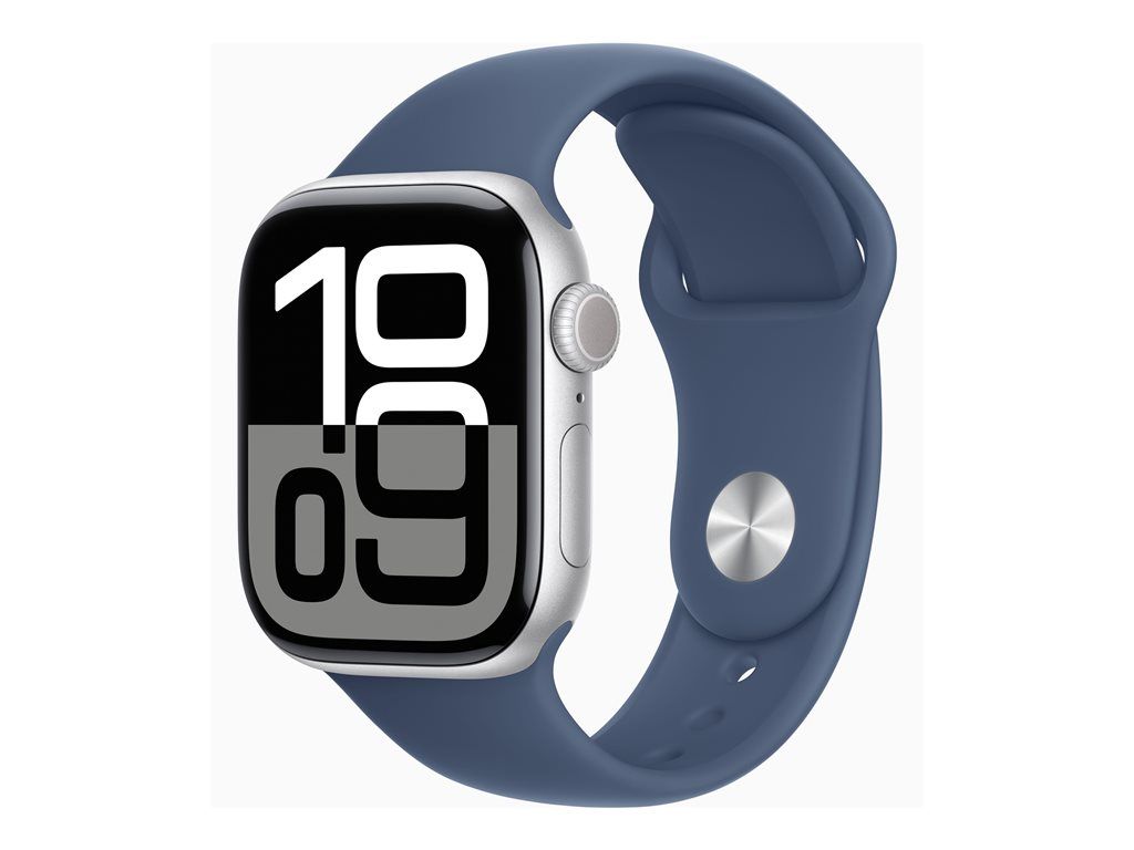 Apple Watch Series 10 GPS + Cellular, 42mm Aluminum Case, Silver Finish, Size M/L