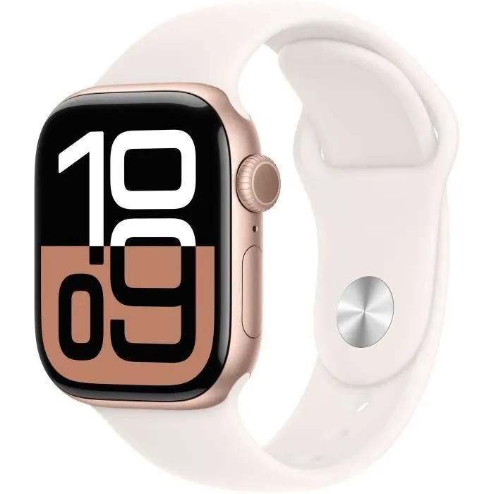 Apple Watch Series 10 GPS - 42mm - Rose Gold Aluminium Case - Light Blush Sport Band - M/L