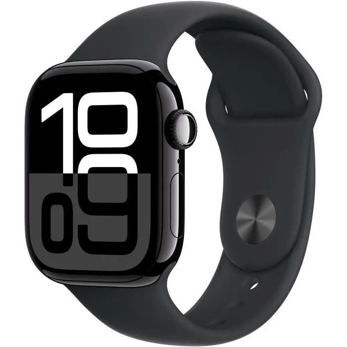 Apple Watch Series 10 GPS - 42mm - Jet Black Aluminium Case - Black Sport Band - M/L