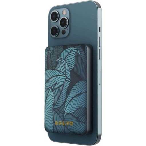 Batería Externa de Inducción Magnética Belyo 5000 mAh Verde y Negra
