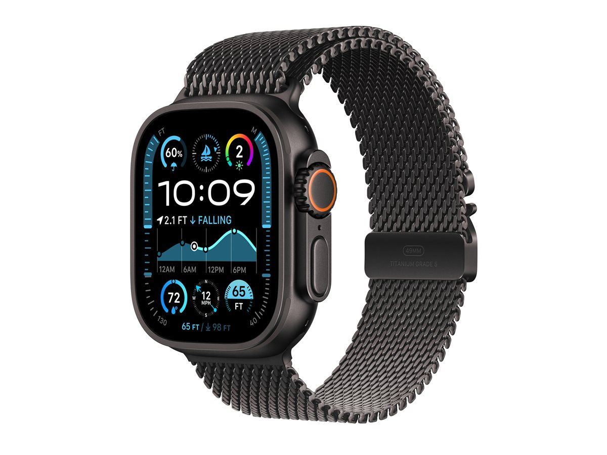 Apple Watch Ultra 2 GPS + Cellular 49mm Titanium Case with Black Milanais Strap - Large