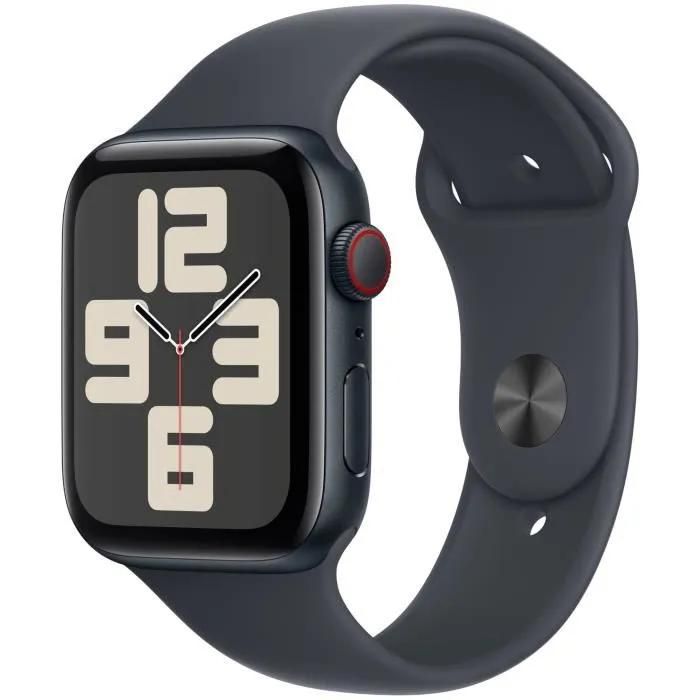 Apple Watch SE GPS + Cellular, 44mm, Midnight Aluminium Case, Midnight Sport Band (M/L)