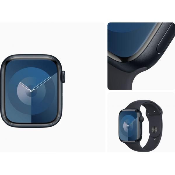 Apple Watch Series 9 GPS, 45mm Aluminum Case, Midnight Sport Band
