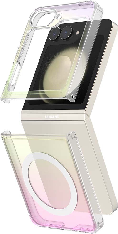 MagSafe Z Flip 6 Case - Irisé Semi-Transparent
