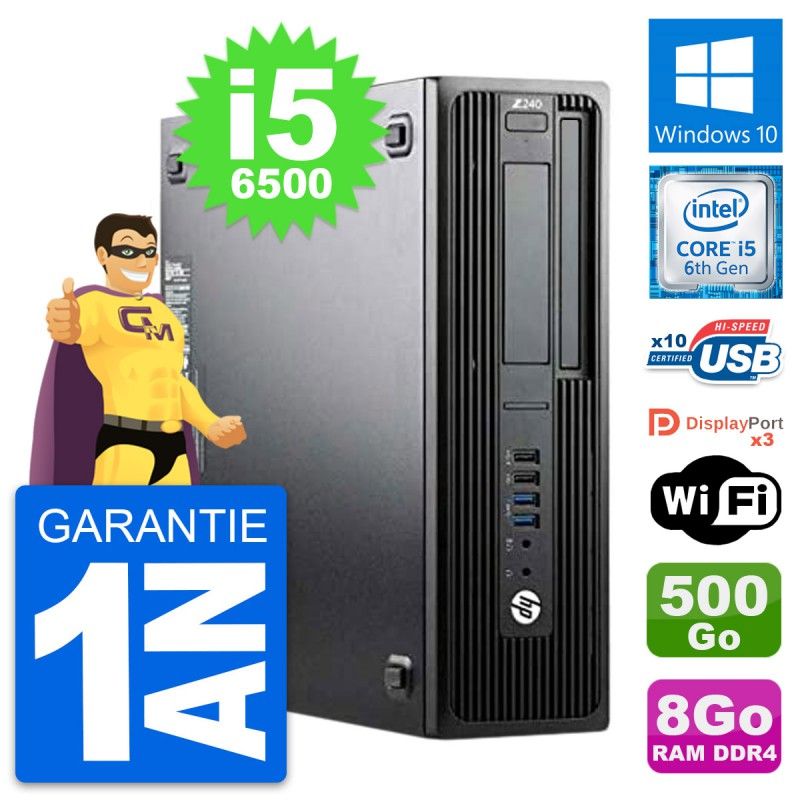 HP WorkStation Z240 SFF - Intel i5-6500, 8GB RAM, 500GB HDD, Windows 10, Wifi