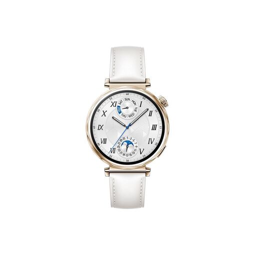 Montres connectées Huawei Watch GT 5 41 mm, bracelet en cuir blanc