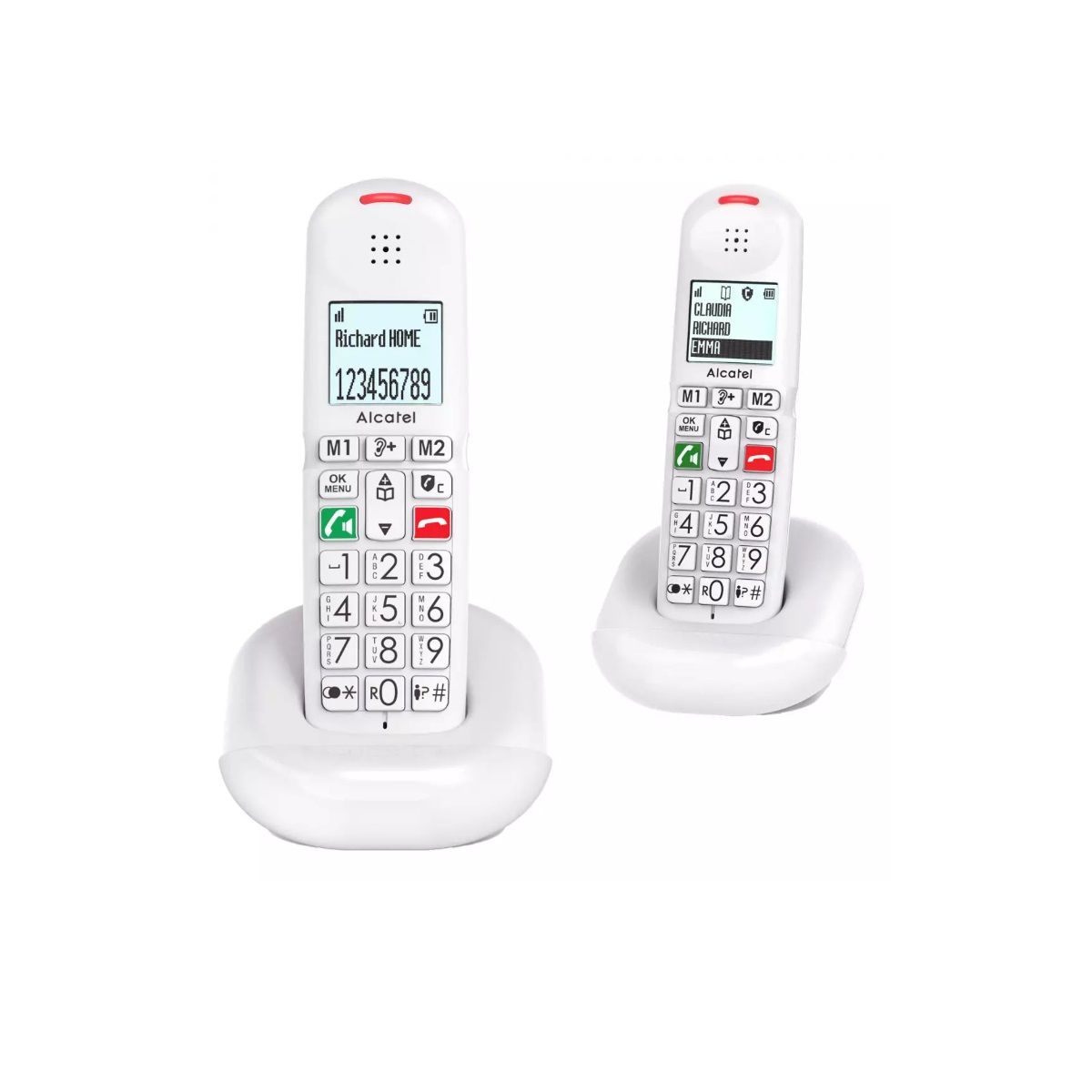 Alcatel XL685DUOBLANC Cordless Phone Duo with Amplified Audio and Blockable Calls
