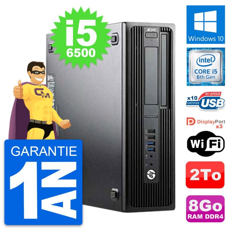 HP WorkStation Z240 SFF - Intel i5-6500, 8GB RAM, 2TB HDD, Windows 10, WiFi
