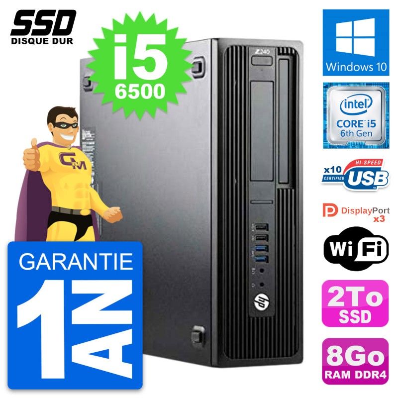 Estación de trabajo HP Z240 SFF - Procesador Intel Core i5, 8GB de RAM, 2TB SSD, Windows 10, WiFi