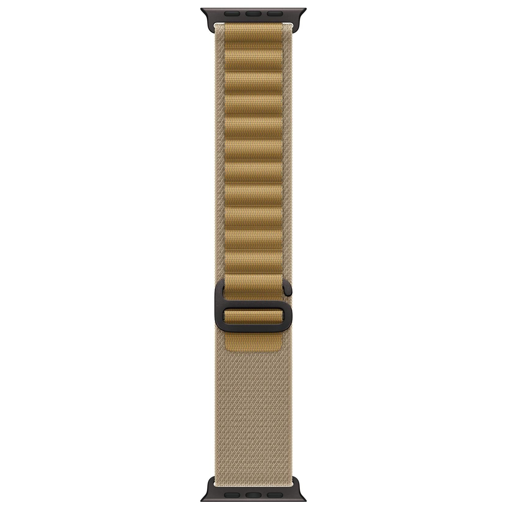 Apple Smart Watch Strap - 49mm Titanium Black Finish - Medium Brown Light