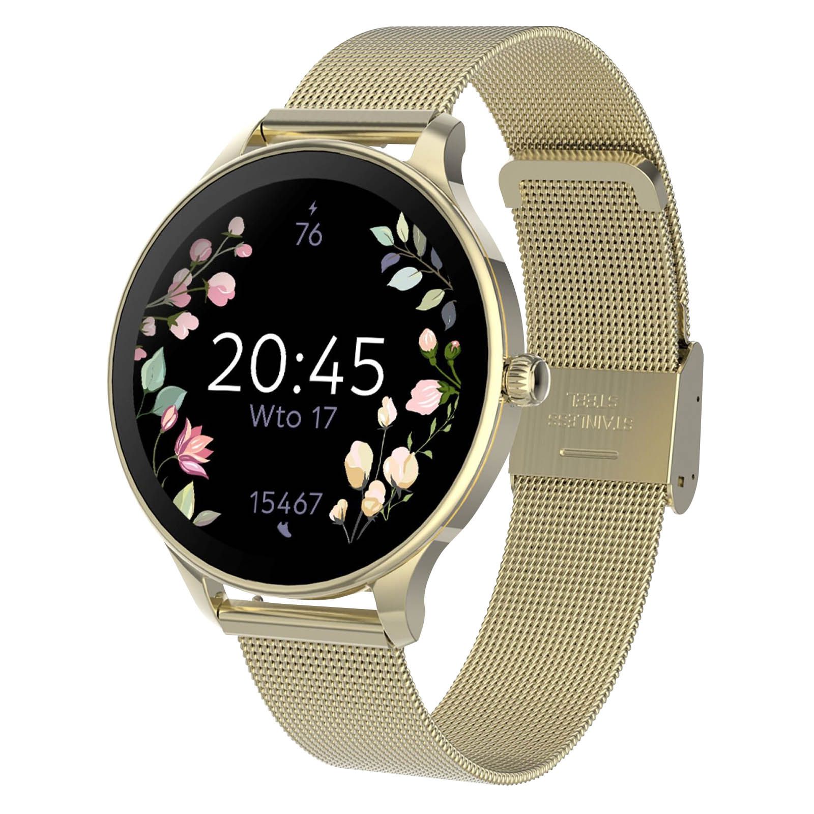 Forever Velora Women's Smartwatch with Stainless Steel Mesh Strap