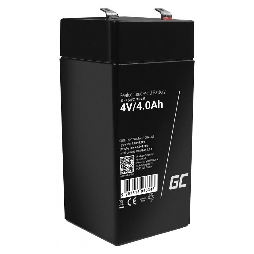 Green Cell AGM37 4000mAh Sealed Lead Acid Battery (VRLA) - 4V Black