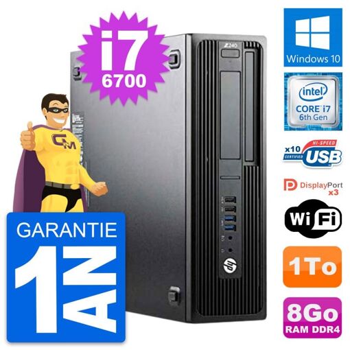 HP WorkStation Z240 SFF - Intel i7-6700, 8GB RAM, 1TB HDD, Windows 10, WiFi