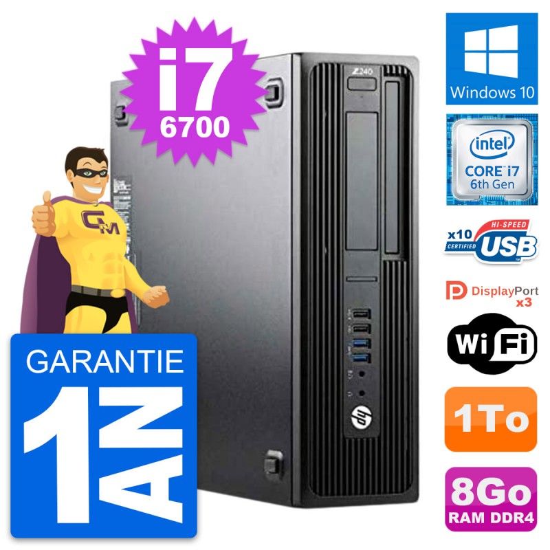 HP WorkStation Z240 SFF - Intel i7-6700, 8GB RAM, 1TB HDD, Windows 10, WiFi