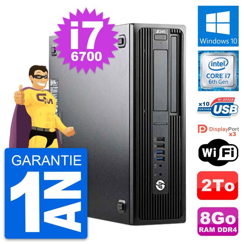 HP WorkStation Z240 SFF - Intel i7-6700, 8GB RAM, 2TB HDD, Windows 10, WiFi