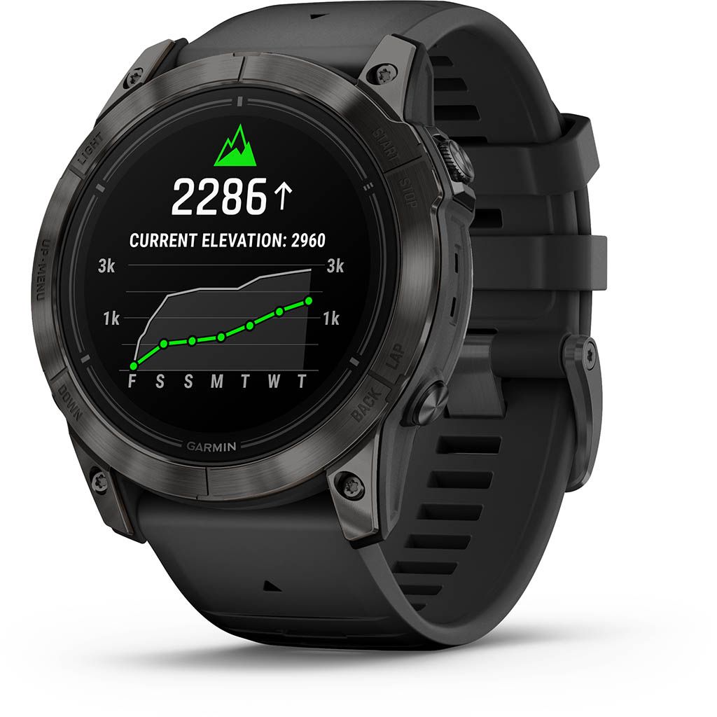 Reloj inteligente GPS conectado Garmin Epix Pro Gen. 2 51 mm Sapphire Titanio Carbono Gris DLC (Brazalete Negro)