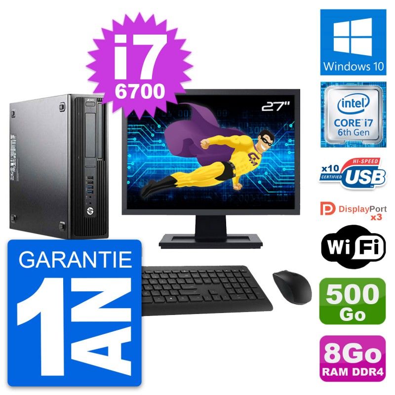 HP Z240 SFF Desktop Computer | 27" Screen | Intel Core i7-6700 | 8GB RAM | 500GB Storage | Windows 10