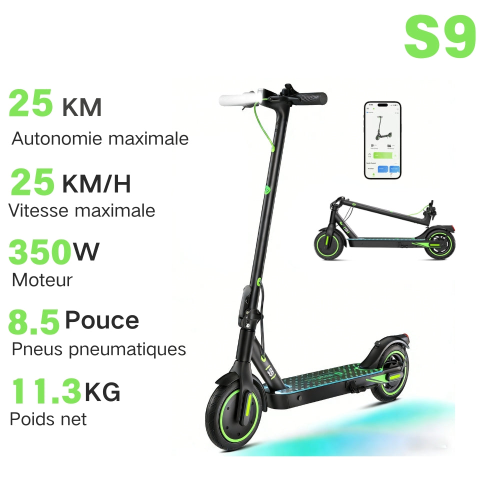 isinwheel® S9/S9Pro Trottinette électrique 350W - S9  [Pas de clignotant] €238.99