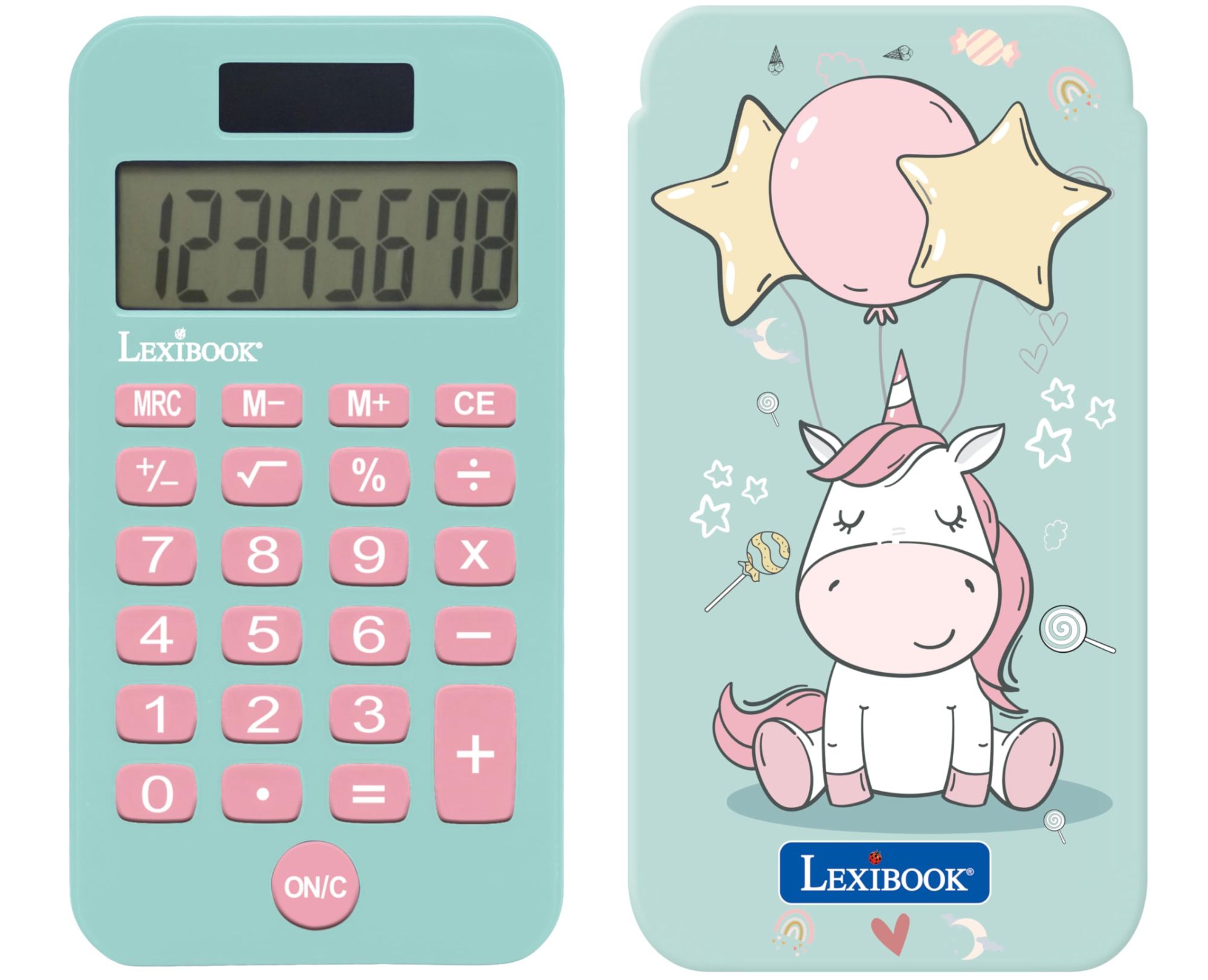 Lexibook 8-Digit Pocket Calculator with Protective Cover (Unicorn)