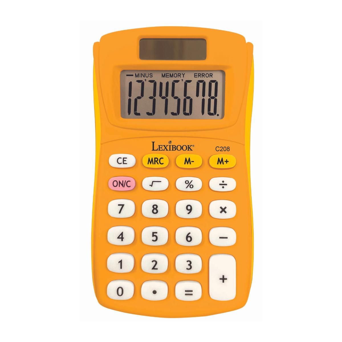Lexibook 8-Digit Pocket Calculator with Rubber Coating