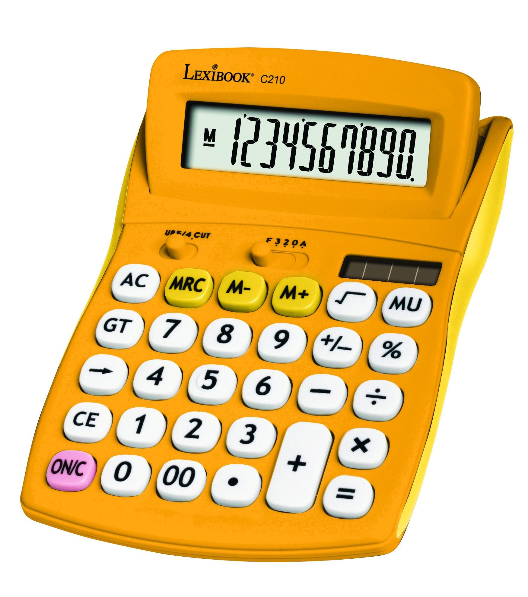 Lexibook 10-Digit Desk Calculator with Adjustable Screen Angle and Rubber Finish