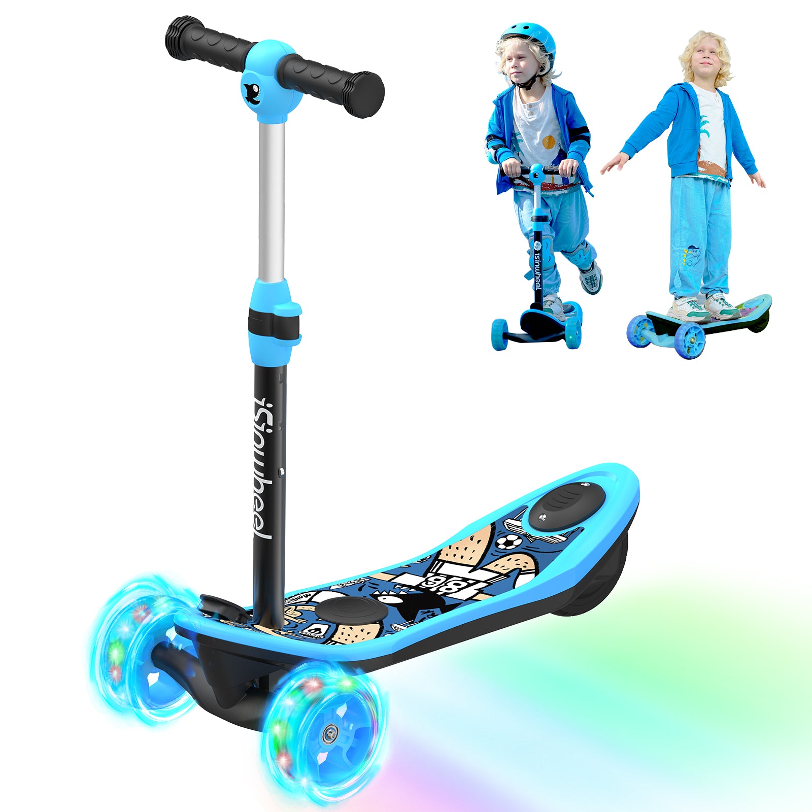 isinwheel® Mini trottinette électrique à 3 roues pour enfants - Bleu €85.99
