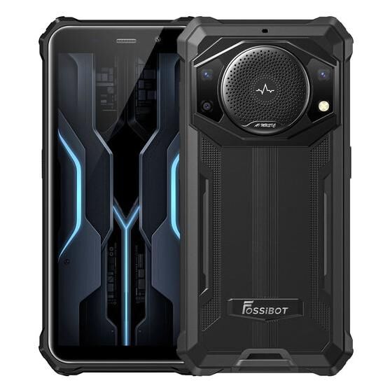 Fossibot F101P - 5.45" Dual SIM, Android 13, 4G, USB Type-C, 4GB RAM, 64GB Storage, 24MP Triple Camera, 10600mAh Battery, Black