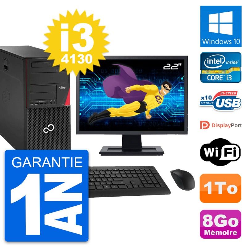 Fujitsu P920 22-Inch Desktop PC - Intel i3-4130, 8GB RAM, 1TB HDD, Windows 10