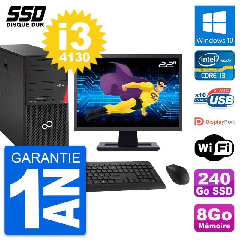 Fujitsu P920 22-Inch All-in-One PC - Intel i3, 8GB RAM, 240GB SSD, Windows 10