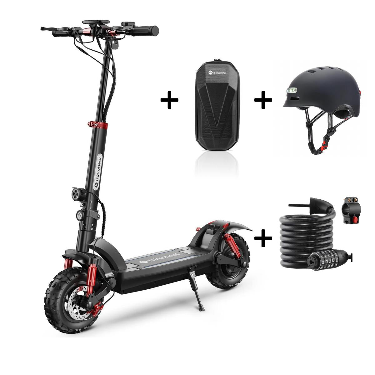 isinwheel® GT2/GT1 Trottinette électrique tout terrain 1200W pour adultes et adolescents - GT2+casque +antivol €598.99