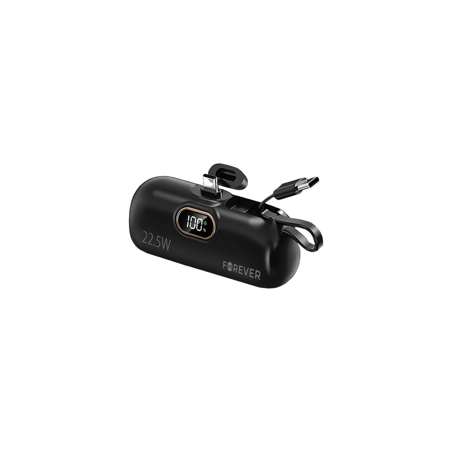 Forever Powerbank Mini Lightning Black - 5000mAh External Battery with Quick Charge Technology